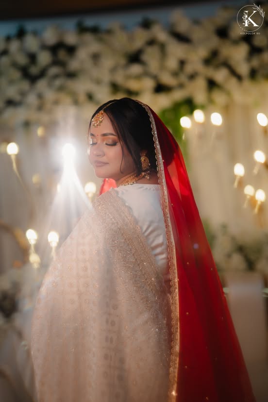 Backlit bridal portrait