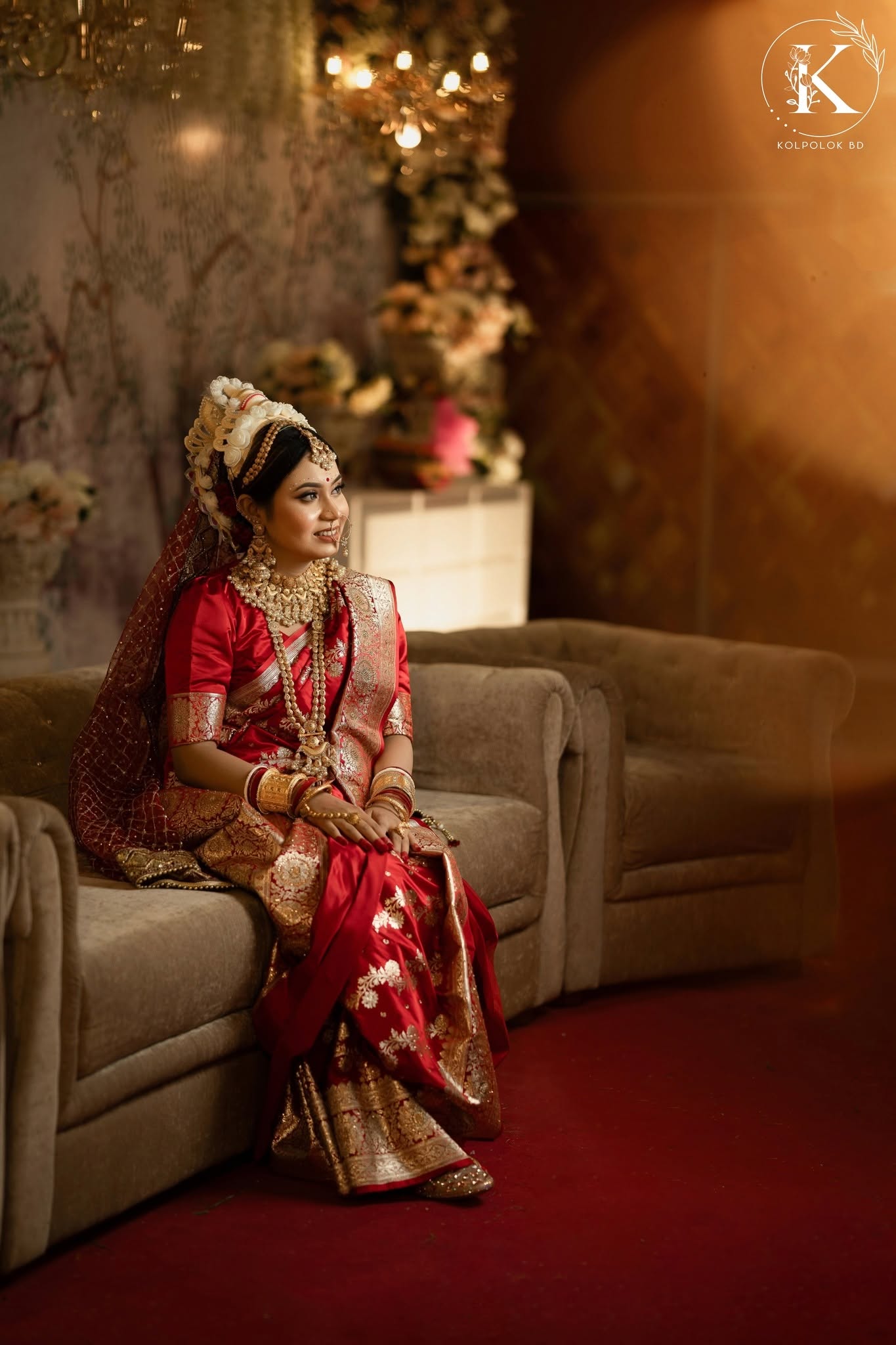 Bengali bride in a red saree